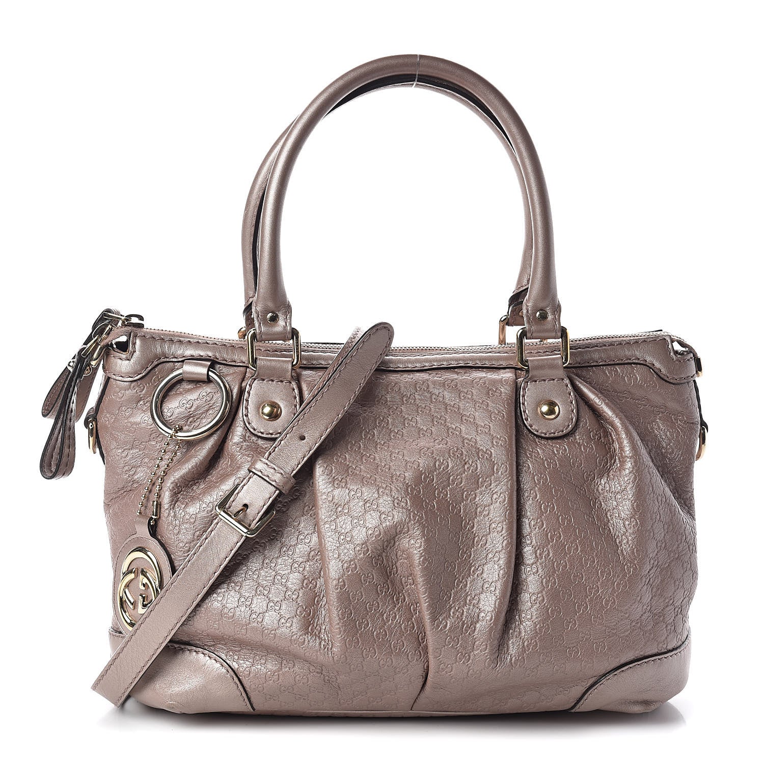 Gucci Metallic Microguccissima Medium Sukey Top Handle Bag Dark Cipria 1 of 11
