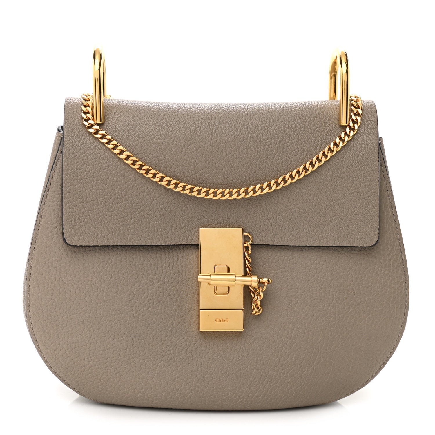 Chloe Grained Lambskin Drew Shoulder Bag Motty Grey 1 of 9