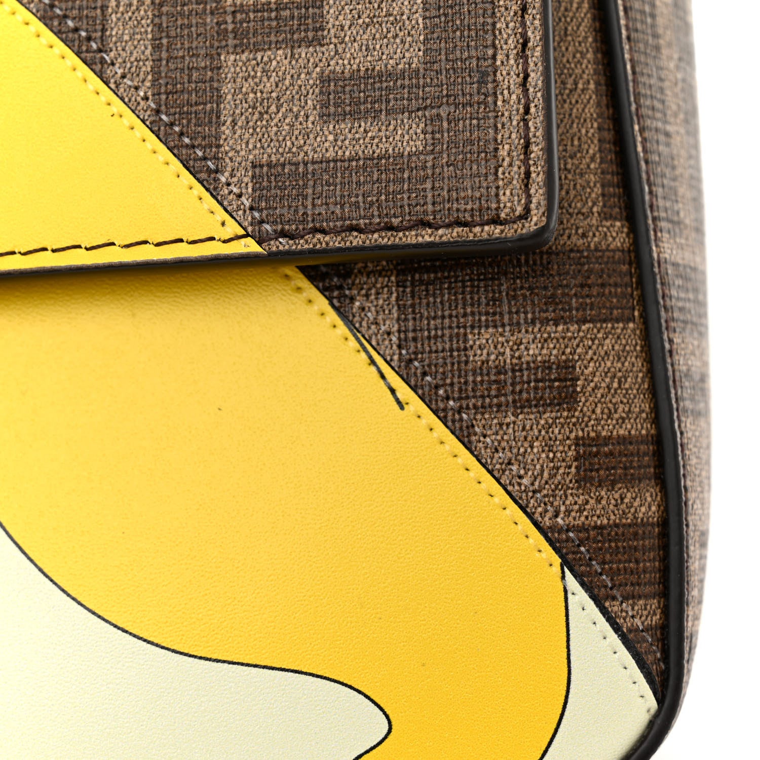 Fendi Glazed Fabric FF 1974 Hairdo Girls Inlay Baguette Mogano Panna Multicolor 12 of 12