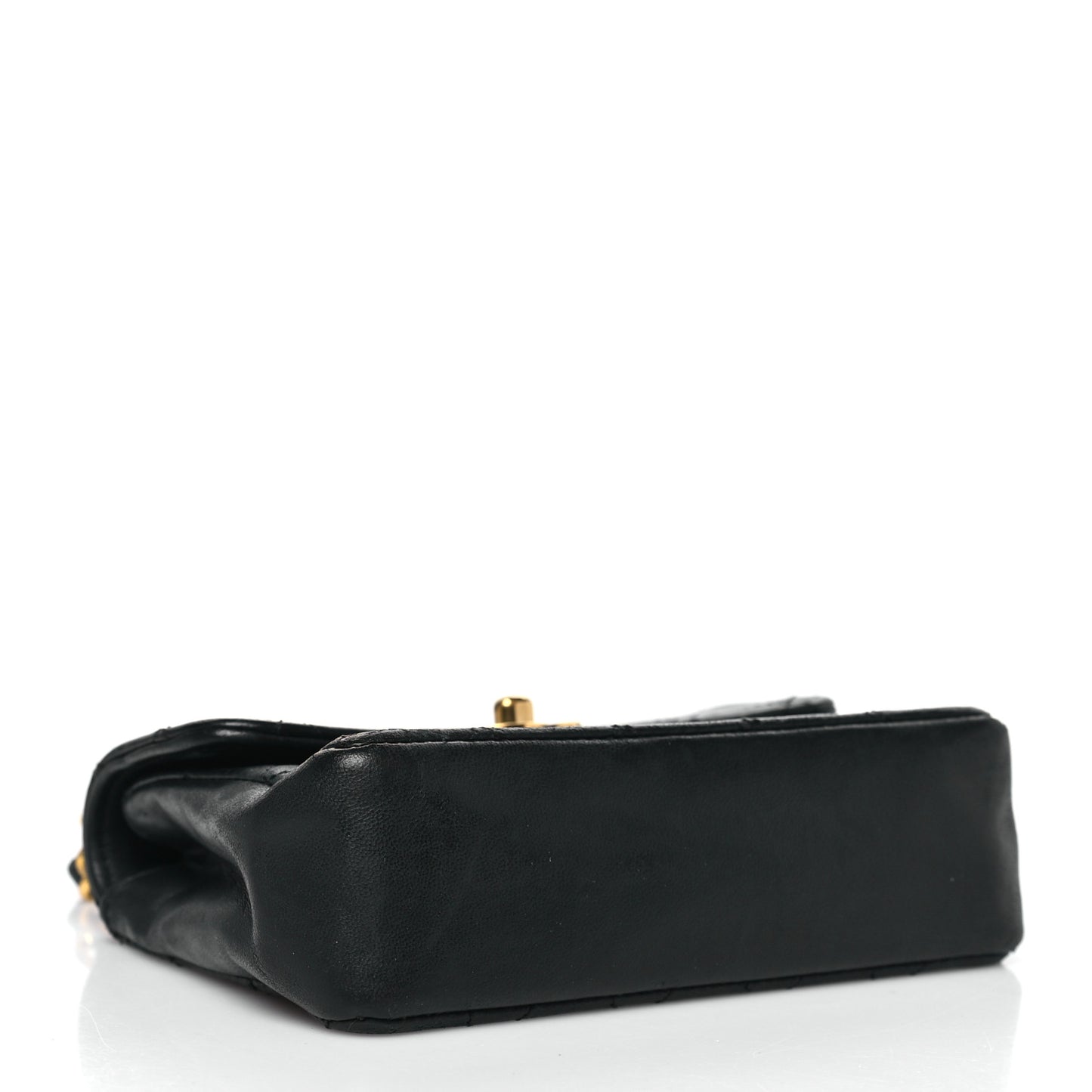 Lambskin Quilted Micro Mini Flap Bag Black