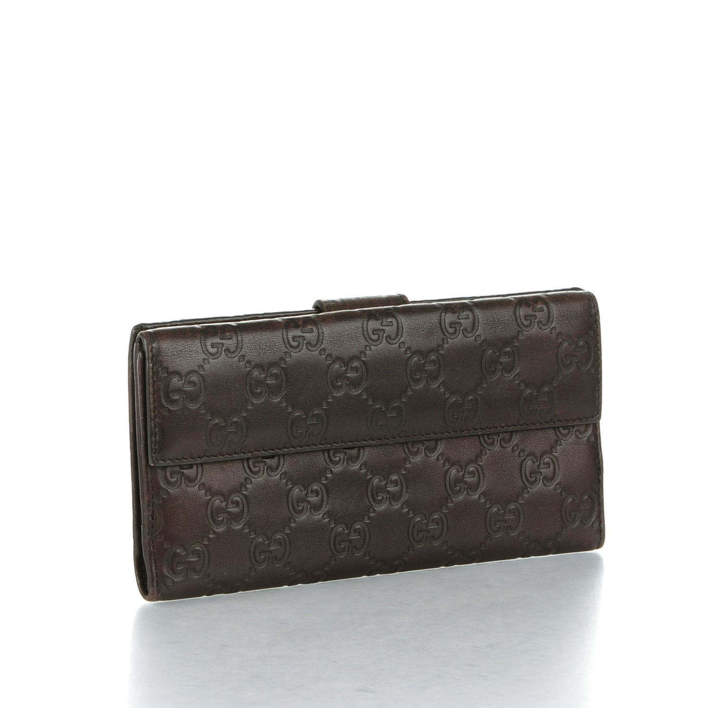Guccissima Heart Continental Wallet Dark Brown