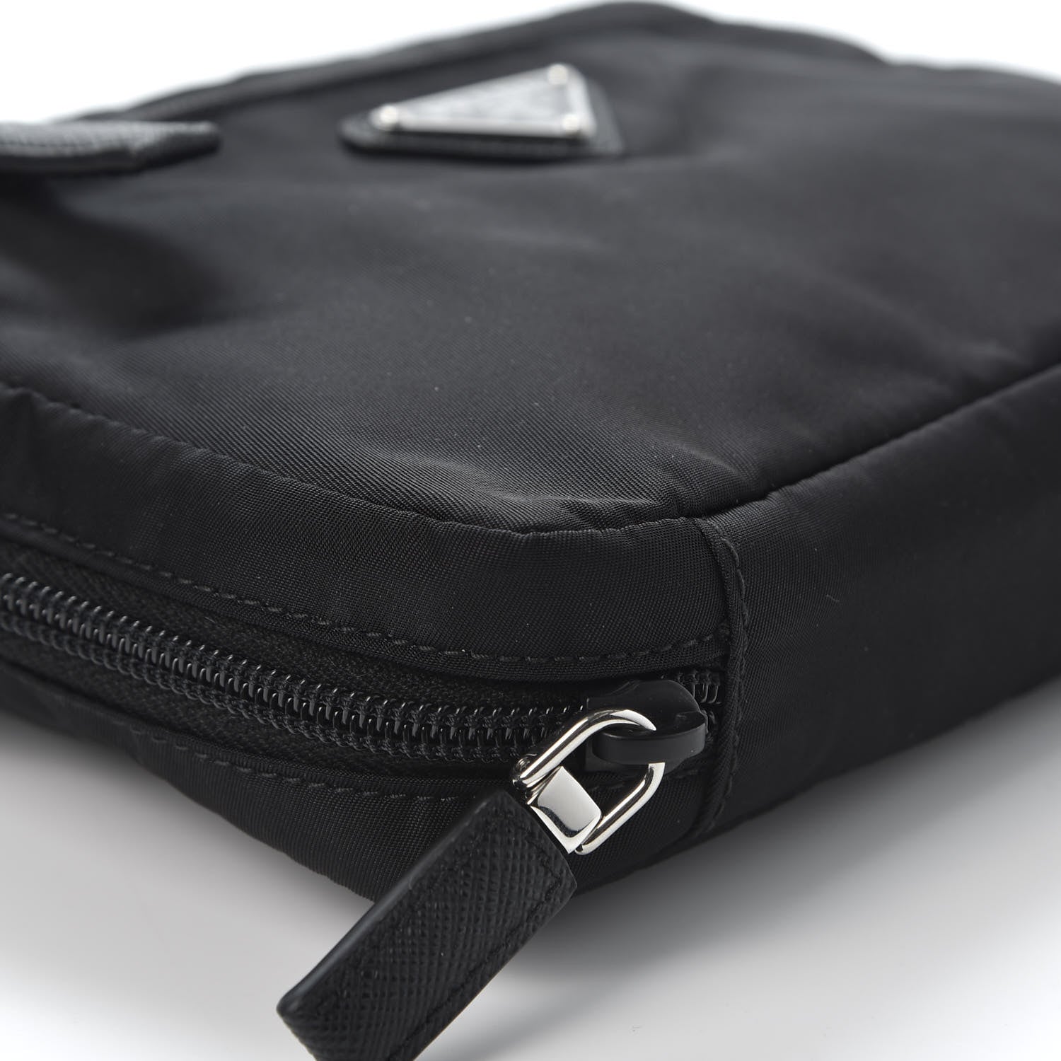 Prada Tessuto Nylon Saffiano Maniglia Pouch Black 5 of 7