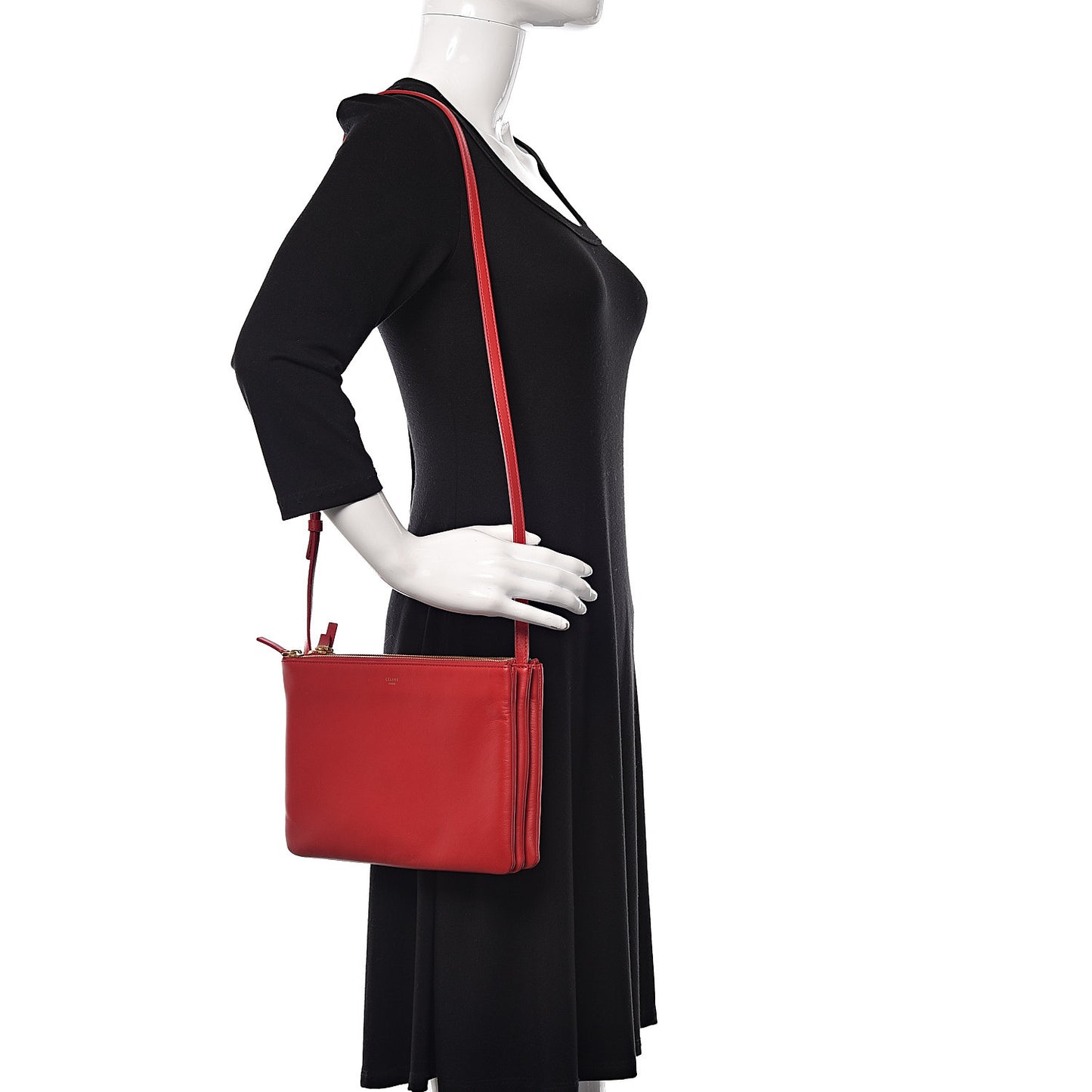 Lambskin Large Trio Crossbody Bag Red