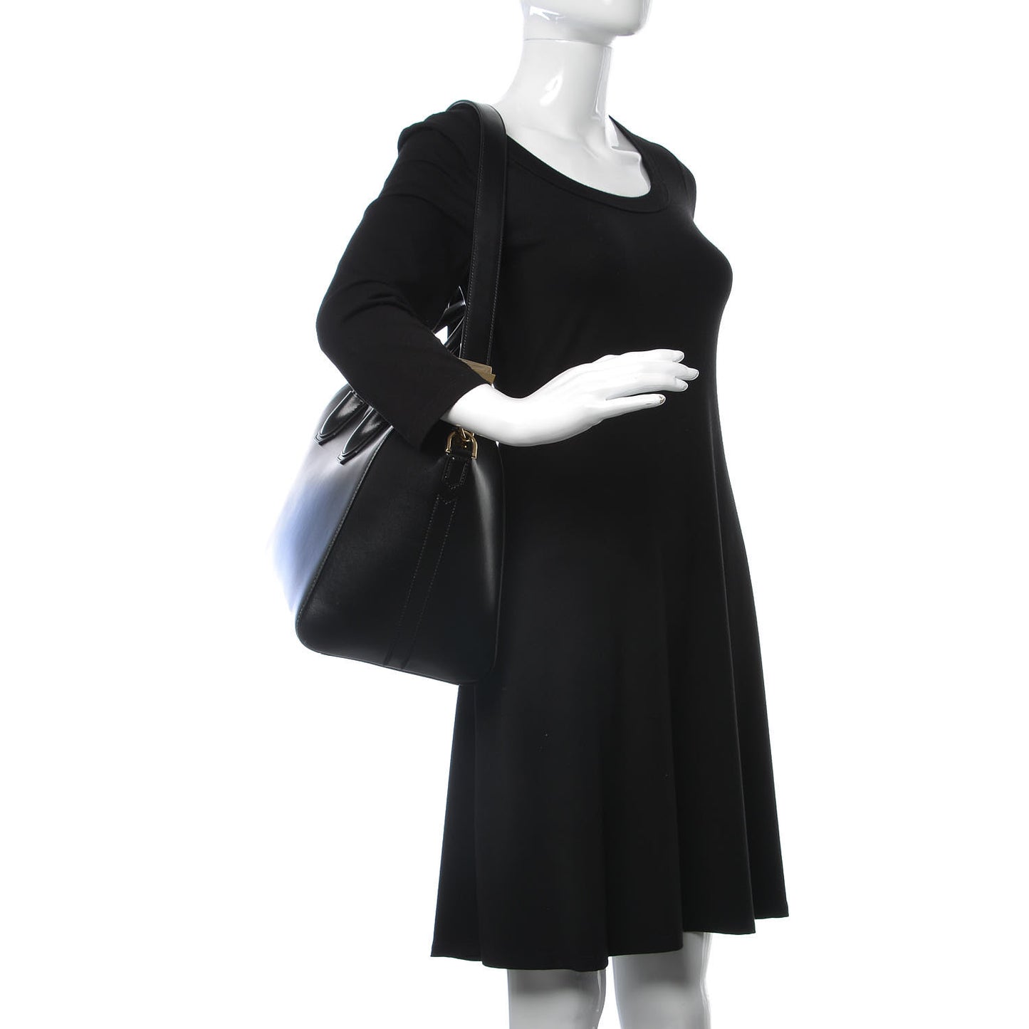 Shiny Lord Calfskin Medium Antigona Black