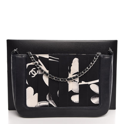 Chanel Lambskin Fabric Pleated Symbols Pochette Black 8 of 8