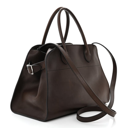 The Row Polished Saddle Calfskin Soft Margaux 12 Deep Brown 3 of 9
