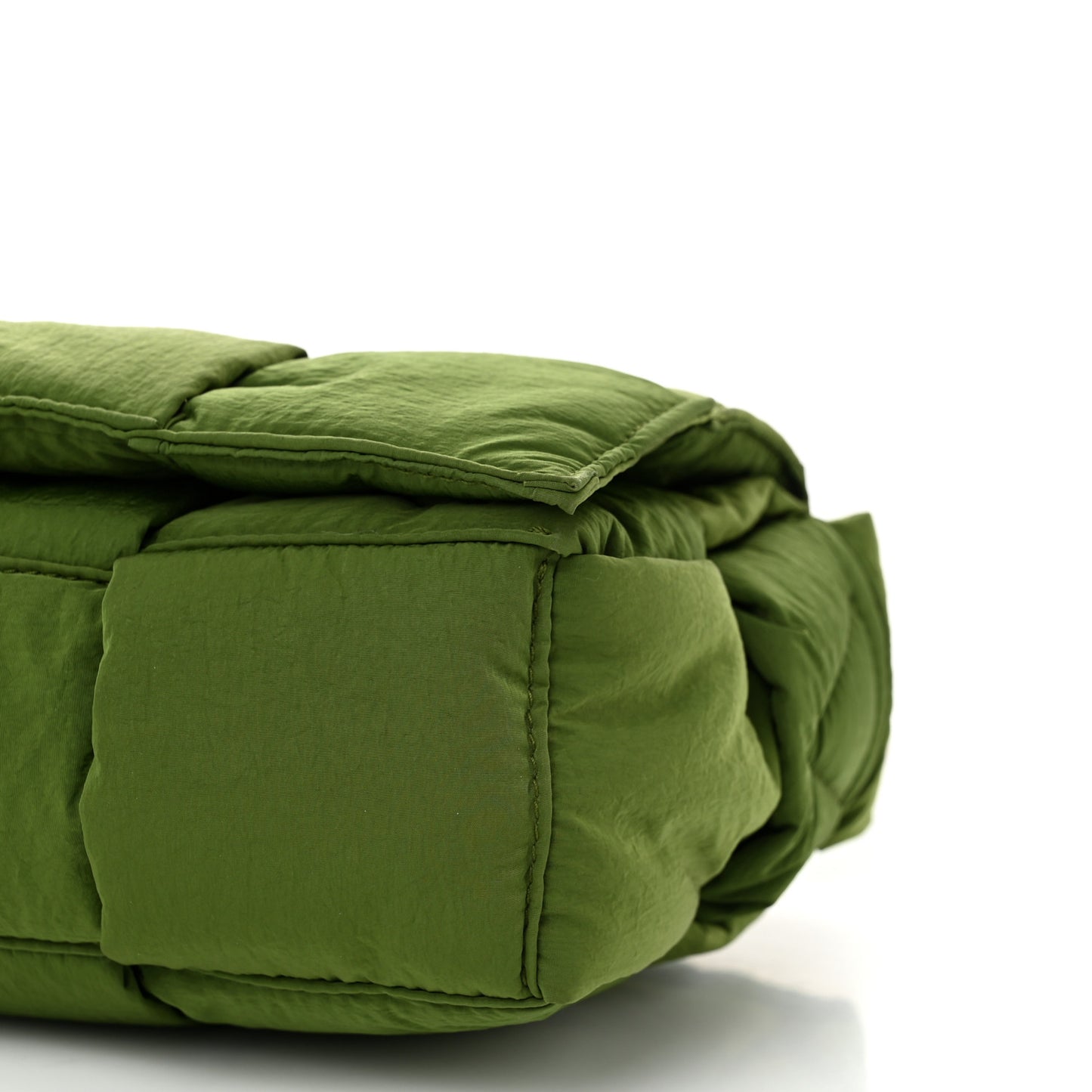Nylon Intrecciato Padded Tech Cassette Bag Avocado