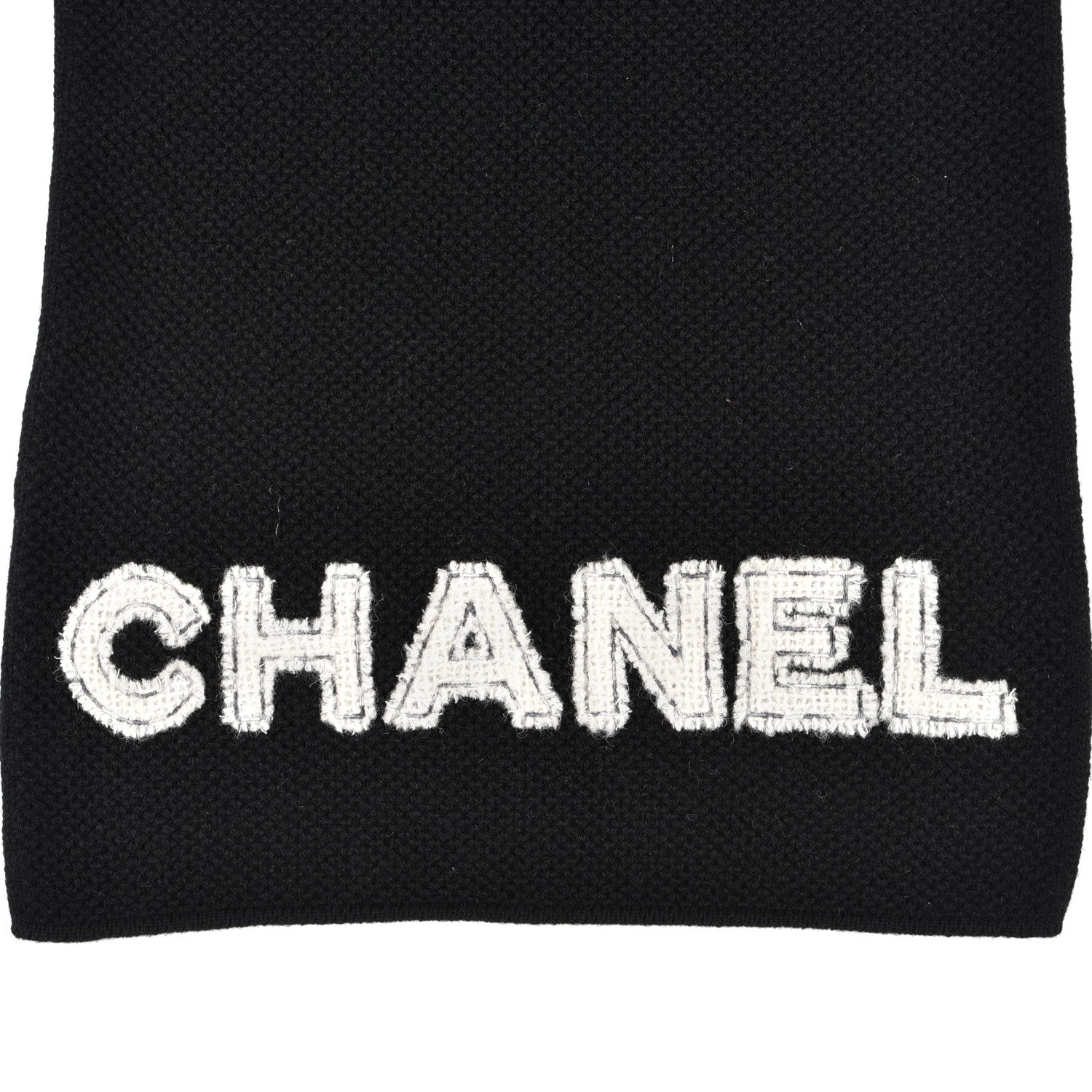 Chanel Cashmere Silk CC Logo Stole Black 3 of 5