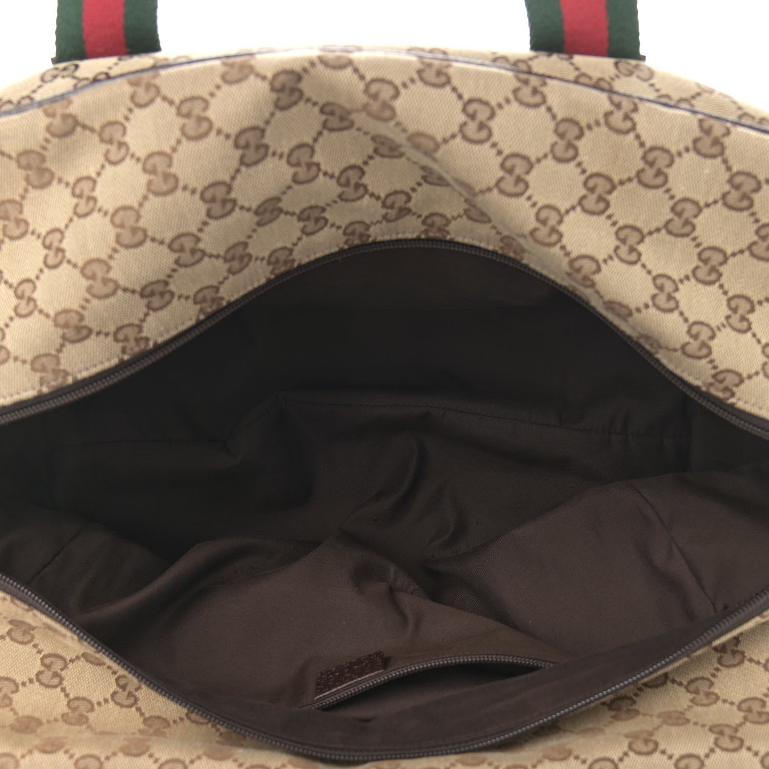 Gucci GG Monogram Web Medium Collapsible Carry On Duffle Beige Brown 6 of 12