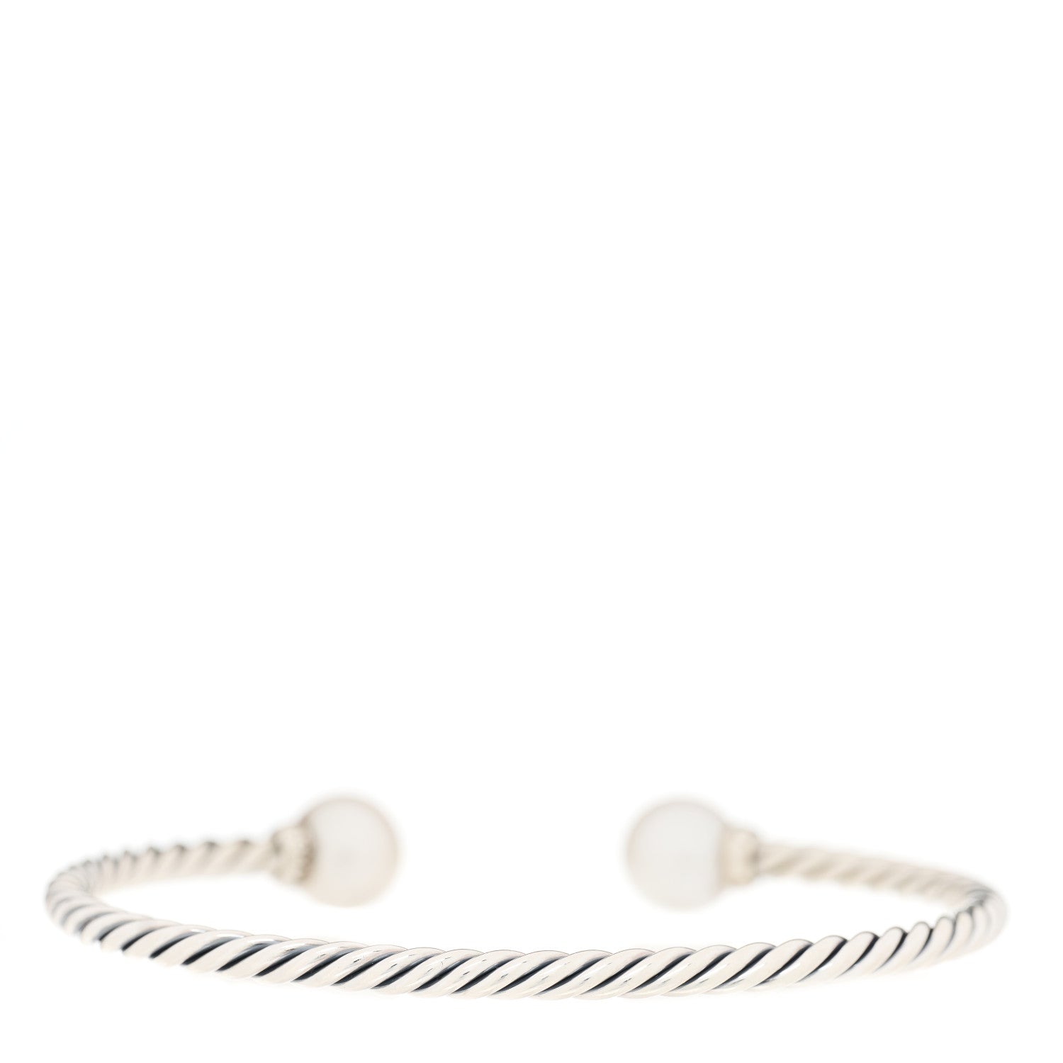 David Yurman Sterling Silver Diamond Pearl 9mm Solari Bracelet 2 of 4