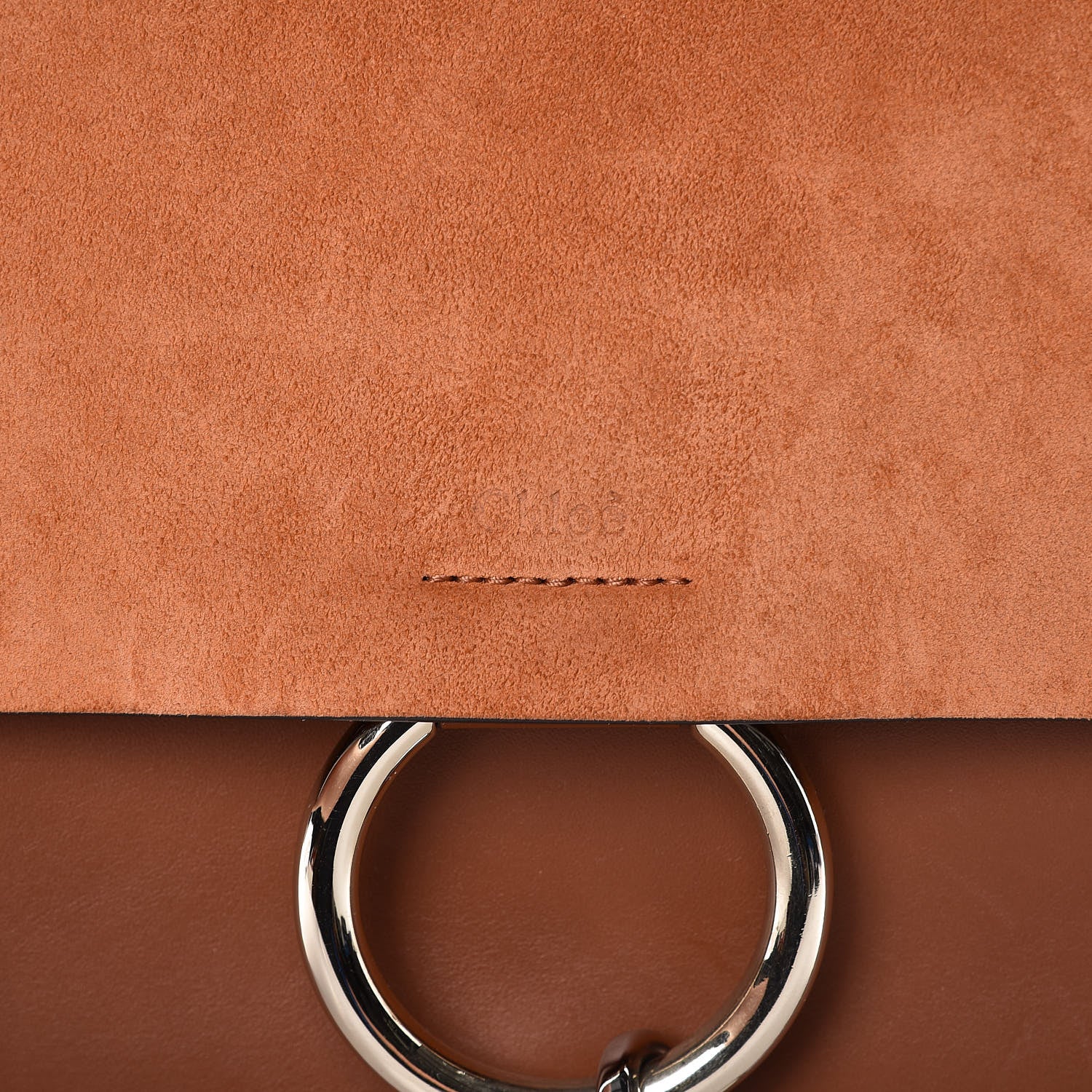 Chloe Suede Calfskin Medium Faye Shoulder Bag Tobacco 6 of 9