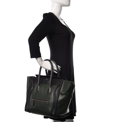 Celine Smooth Calfskin Mini Tri-Color Luggage Forest 2 of 16