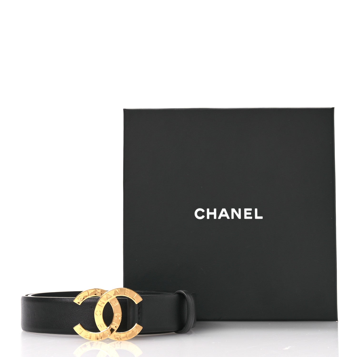 Chanel Calfskin Paris Button CC Belt 80 32 Black 7 of 7