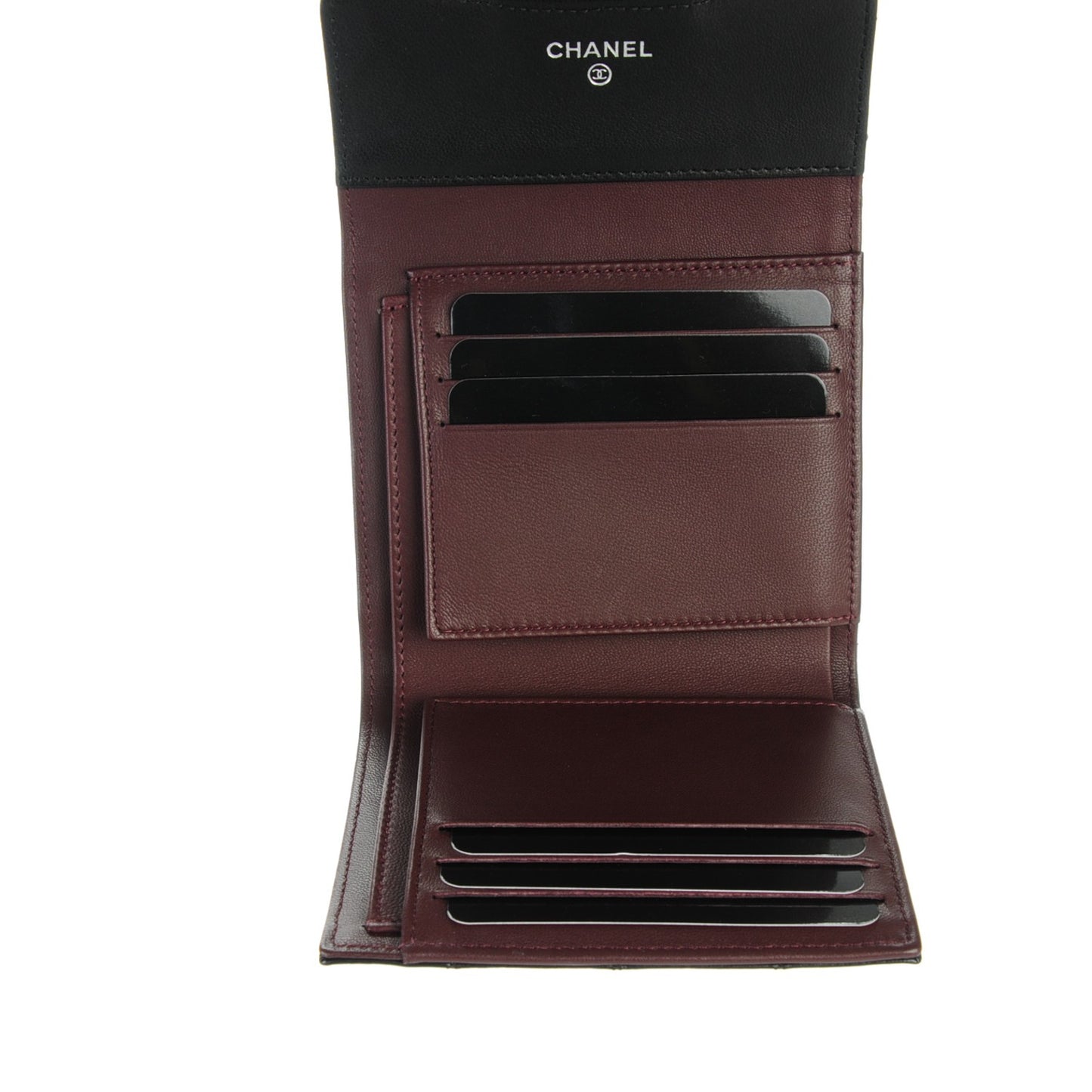 Aged Calfskin Quilted Reissue Compact Wallet Black