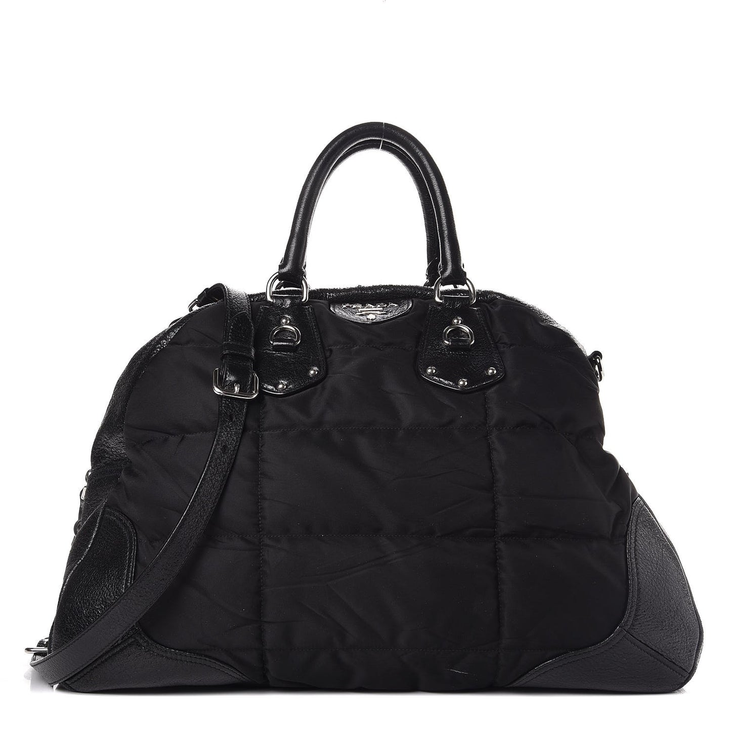 Tessuto Nylon Cervo Lux Dome Satchel Black