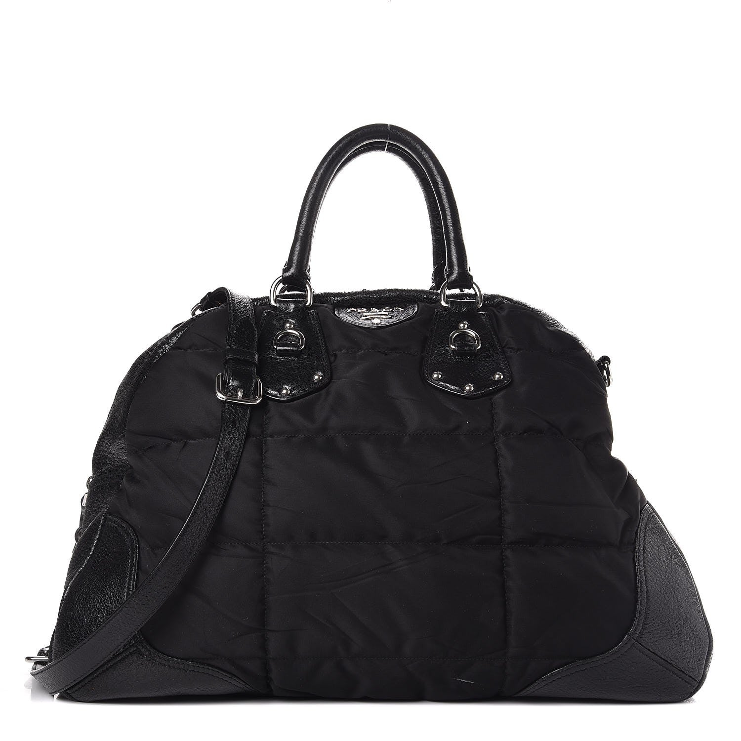 Prada Tessuto Nylon Cervo Lux Dome Satchel Black 1 of 9