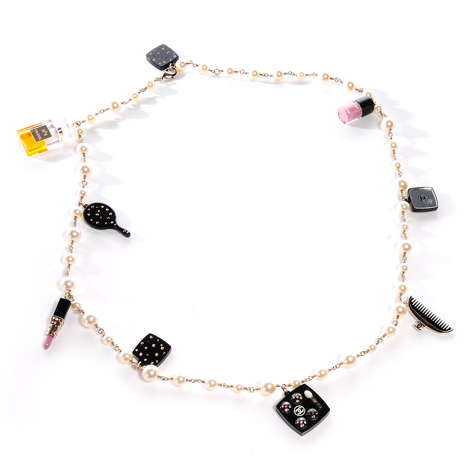 Chanel Resin Beauty Icons Pearl Long Necklace 1 of 9