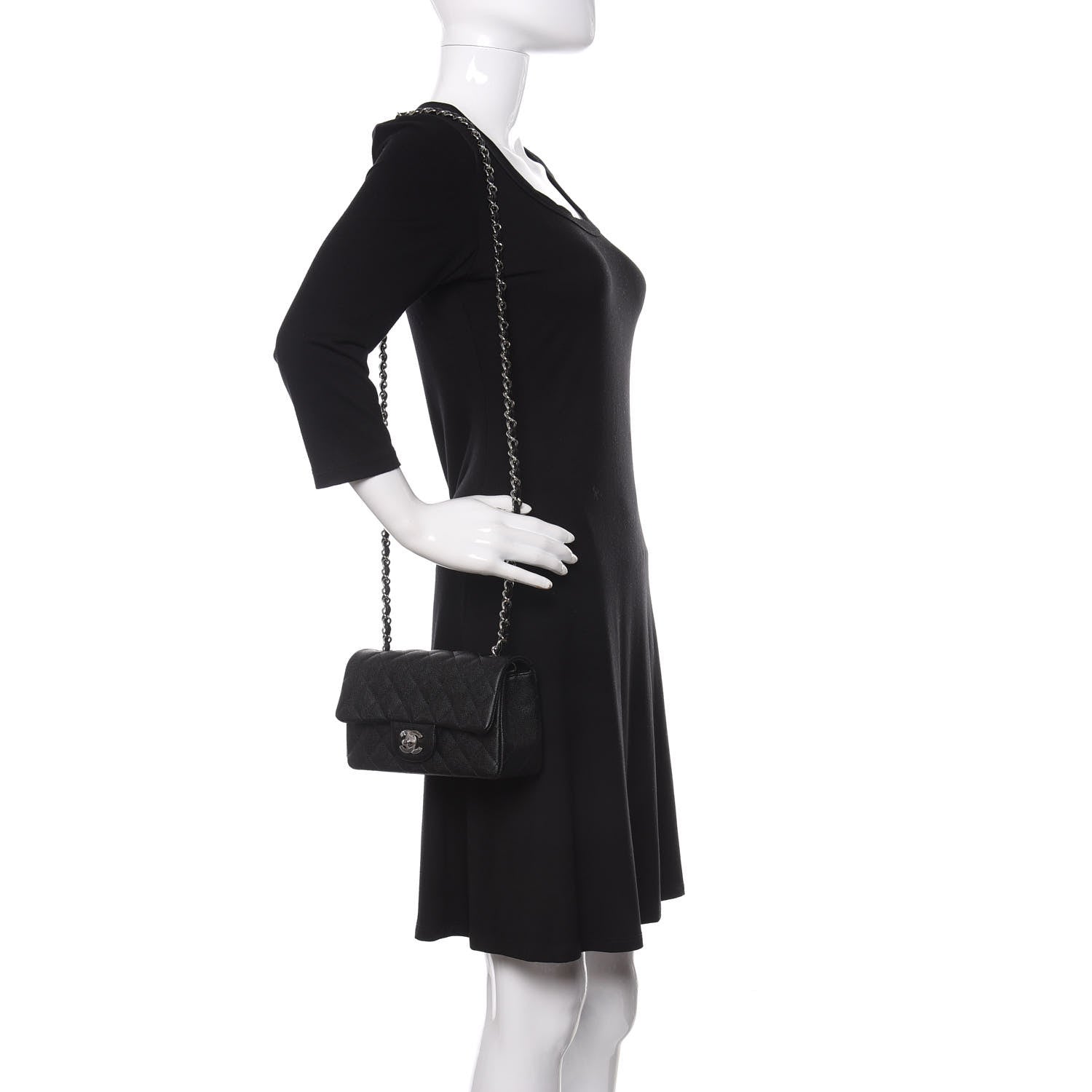 Chanel Caviar Quilted Mini Rectangular Flap Black 2 of 11