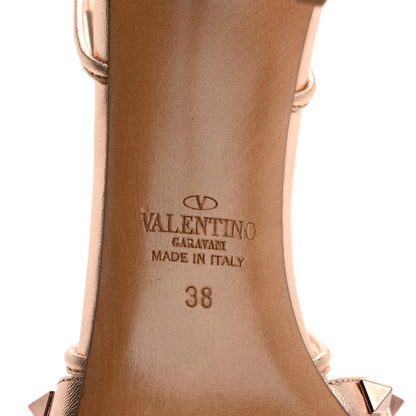 Valentino Garavani Metallic Nappa Rockstud Ankle Wrap 85mm Sandals 38 Rame 8 of 11