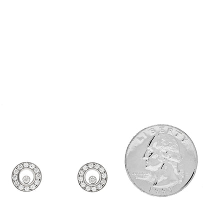 Chopard 18K White Gold Happy Diamonds Icons Round Earrings 2 of 5