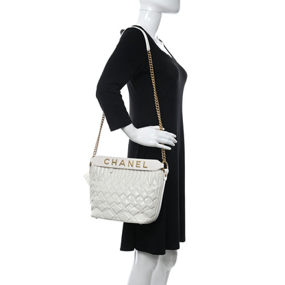 Chanel Glazed Calfskin Quilted State Of The Art Hobo White 2 of 12