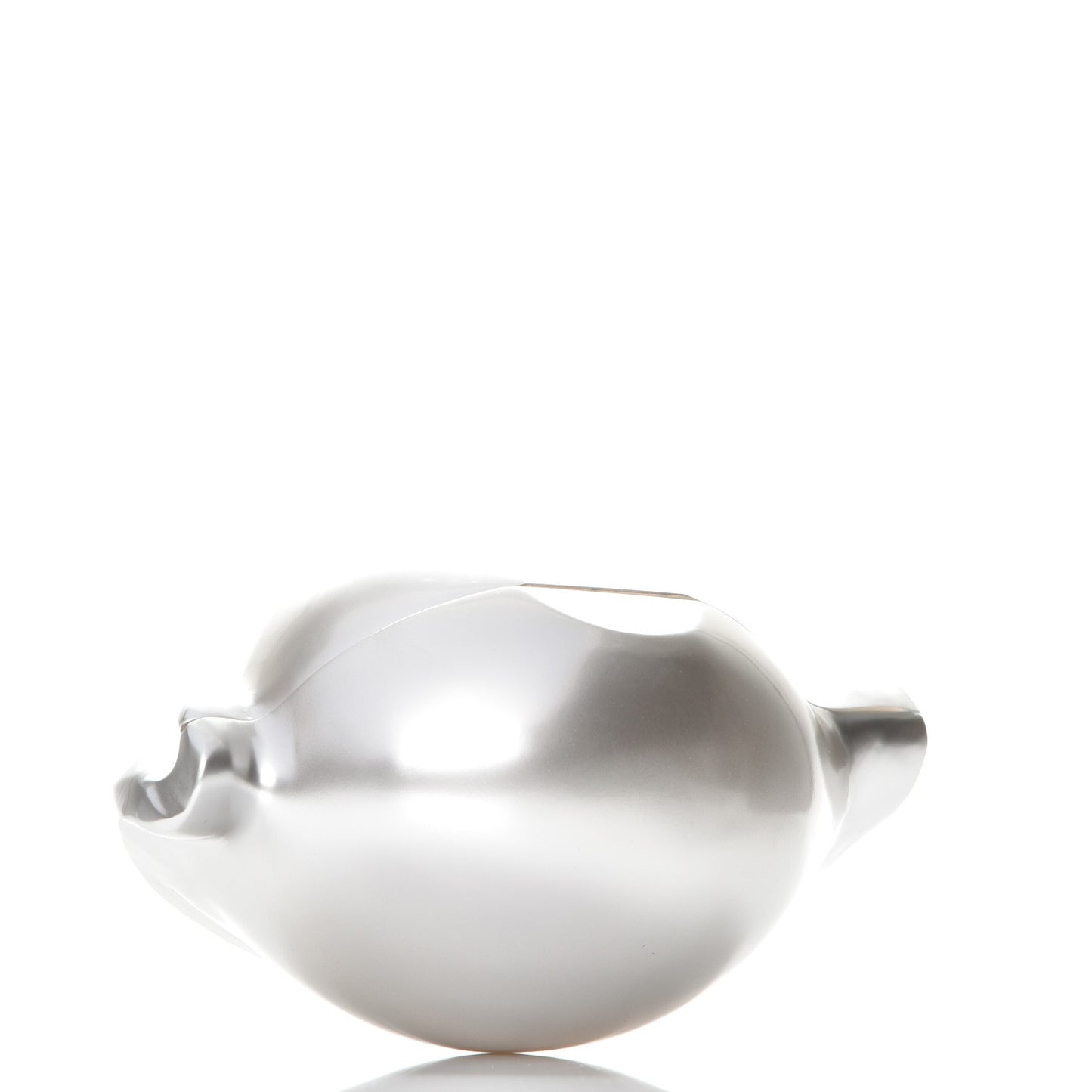 Plexiglass Conch Shell Minaudiere Clutch Silver