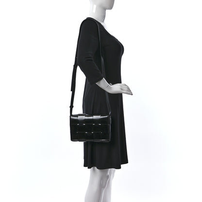 Bottega Veneta Patent Maxi Intrecciato Cassette Crossbody Bag Black 2 of 8