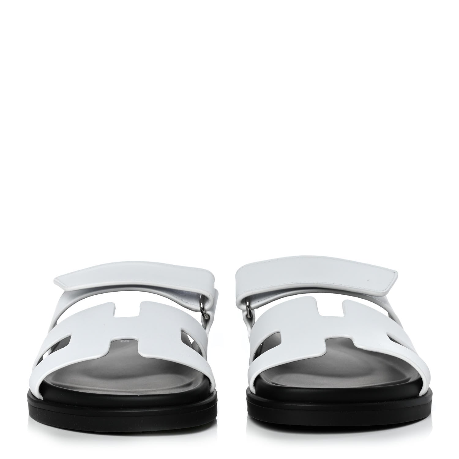 Hermes Calfskin Womens Chypre Sandals 37.5 White 2 of 13