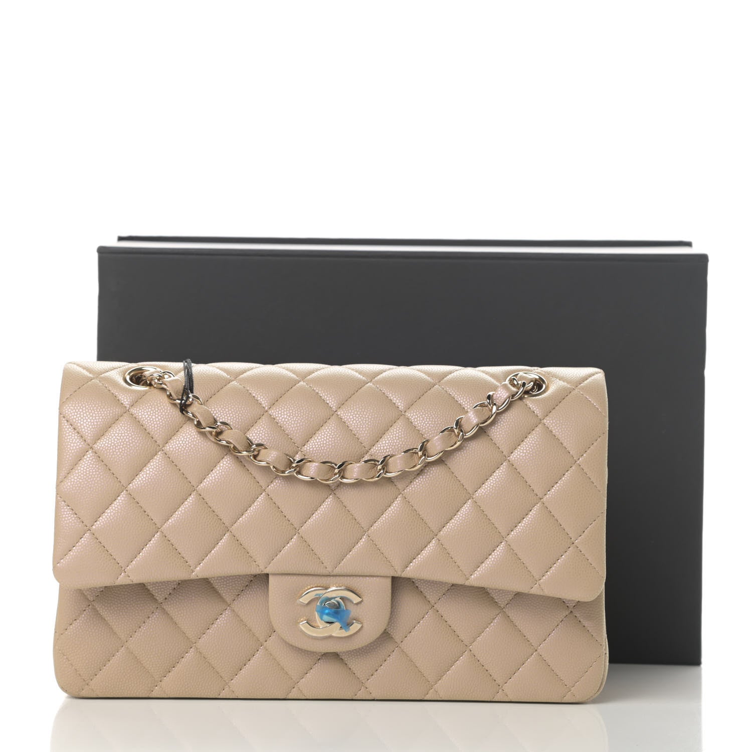 Chanel Iridescent Caviar Quilted Medium Double Flap Dark Beige 11 of 11