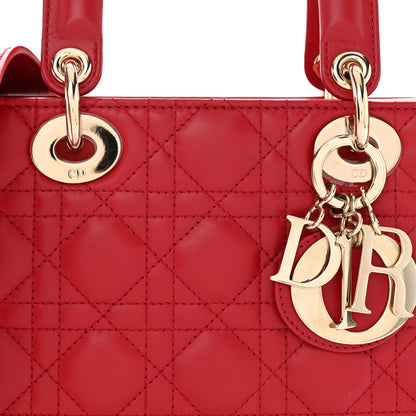 Christian Dior Lambskin Cannage Small My ABCDior Lady Dior Red 10 of 12