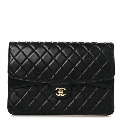 Chanel Lambskin Quilted Flap Clutch Black 1 of 14