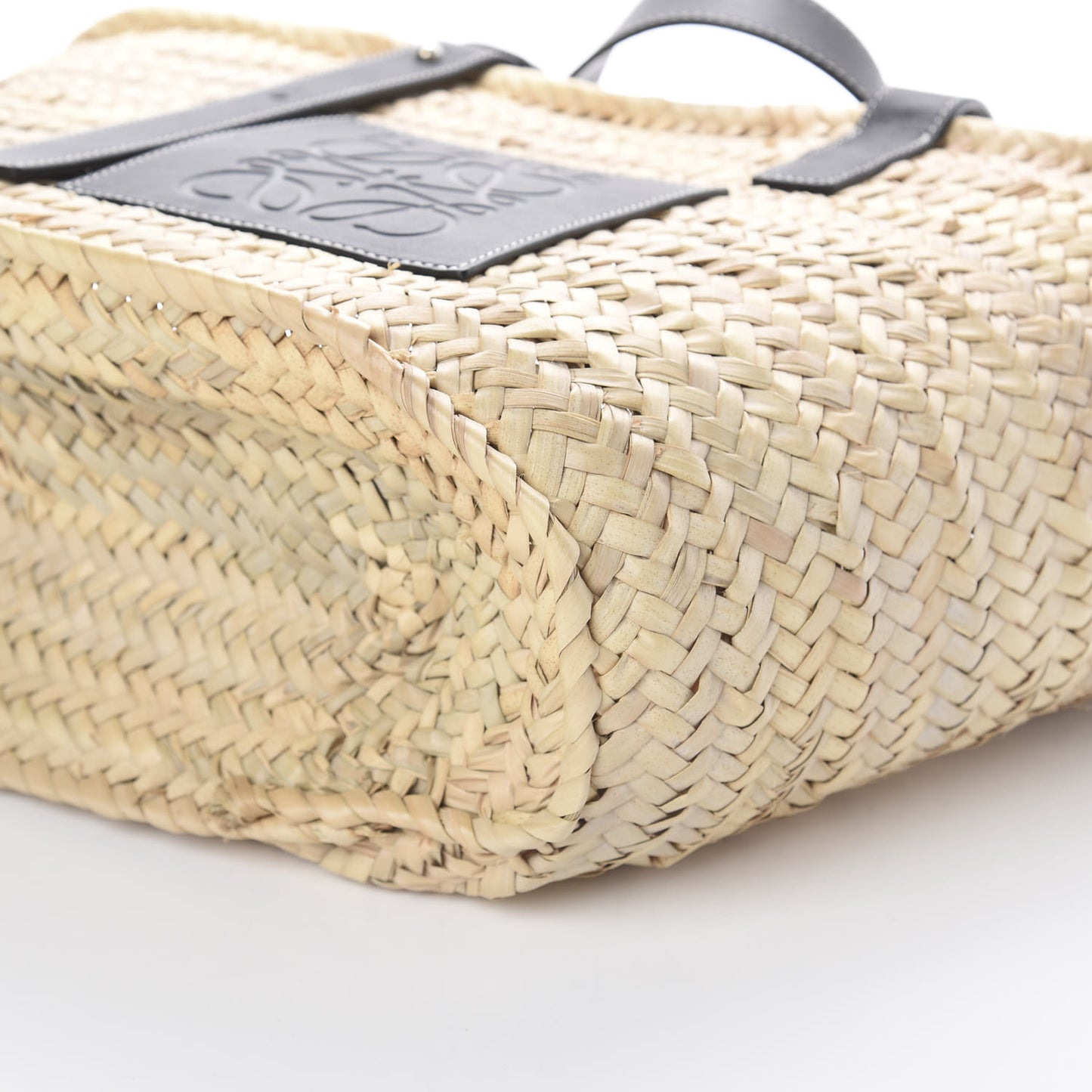 Raffia Basket Tote Bag Natural Black