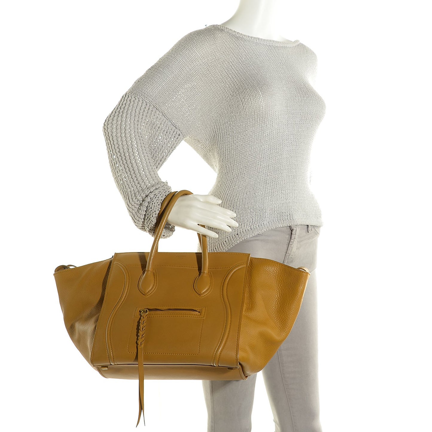Supple Calfskin Medium Phantom Luggage Curry