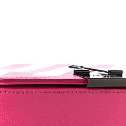 Off-White Saffiano Striped Mini Diag Binder Clip Bag Pink White 16 of 20