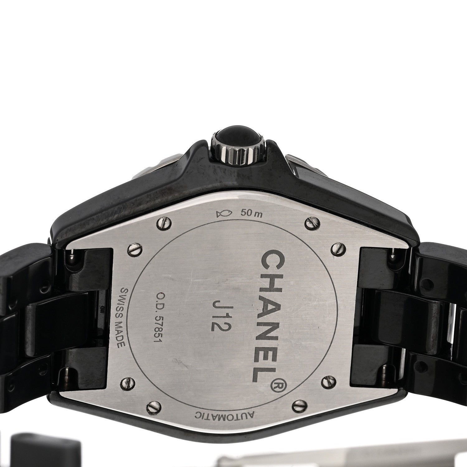 Chanel Stainless Steel Ceramic Diamond Bezel 38mm J12 Automatic Watch Black 4 of 4