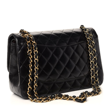 Chanel Lambskin Quilted Jumbo Double Flap Black 4 of 17