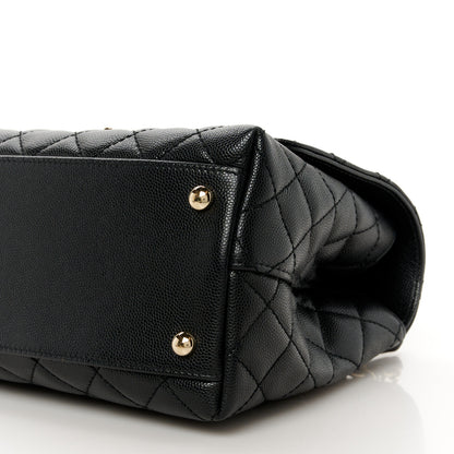 Chanel Caviar Lizard Embossed Quilted Small Coco Handle Flap Black 11 of 12