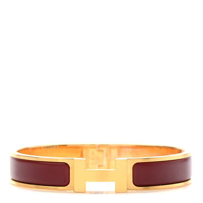 Hermes Matte Enamel Narrow Clic Clac HH Bracelet GM Rouge H 1 of 6