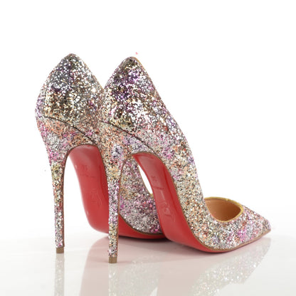 Christian Louboutin Glitter So Kate 120 Pumps 36 Rosette Gold 5 of 8