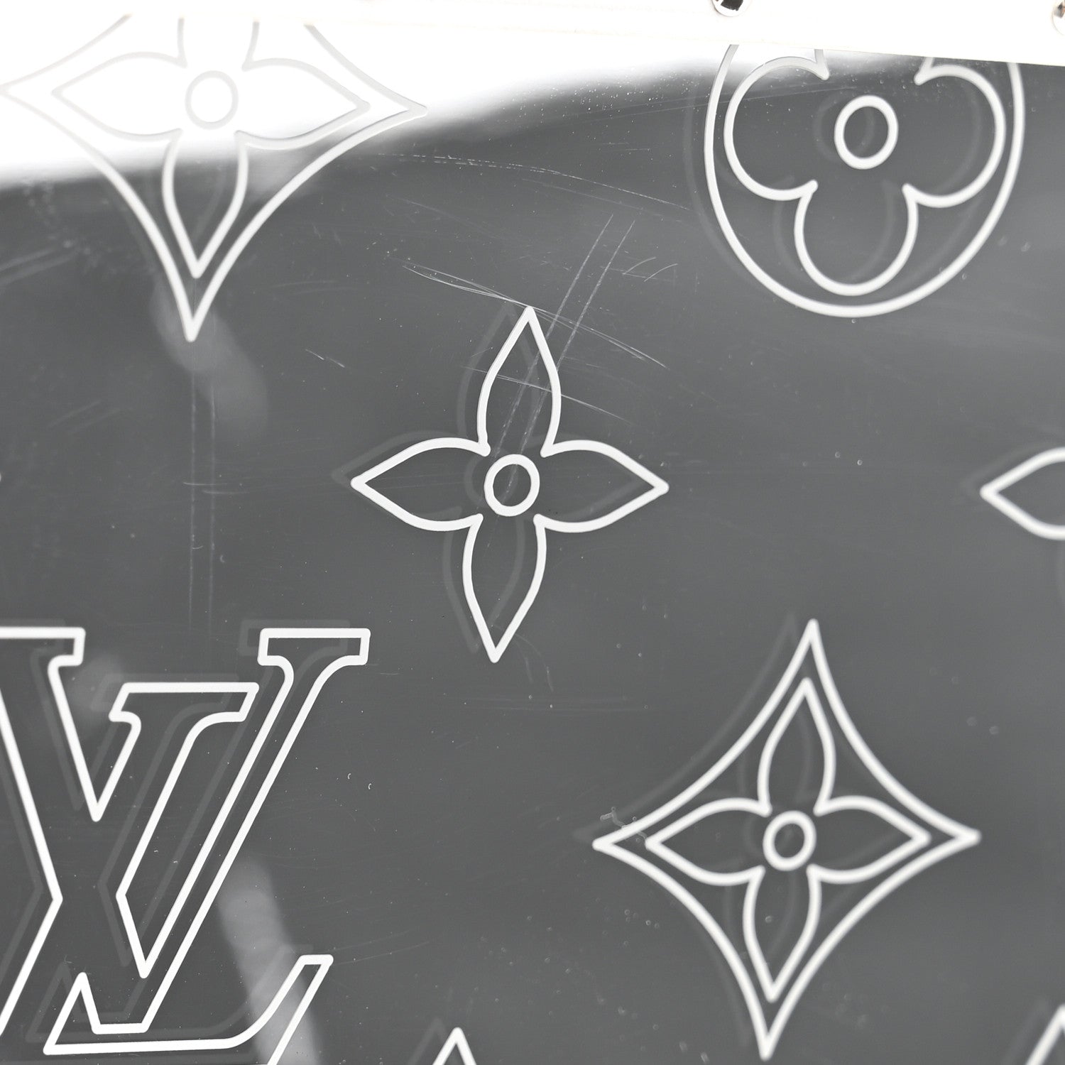 Louis Vuitton Calfskin Mirror Monogram Etched Jewelry Box Trunk White 9 of 9