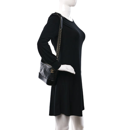 Chanel Aged Calfskin Quilted Small Gabrielle Hobo Black 2 of 9