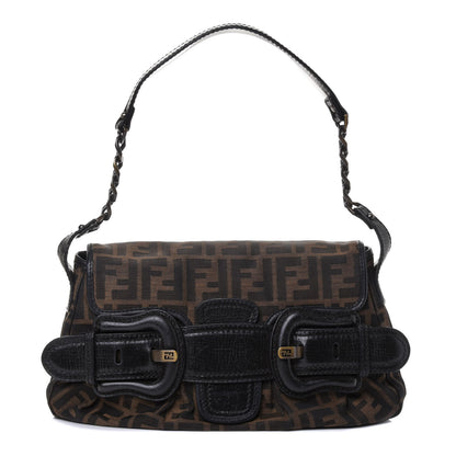 Fendi Zucca B Bis Flap Bag Tobacco Castagna 1 of 4