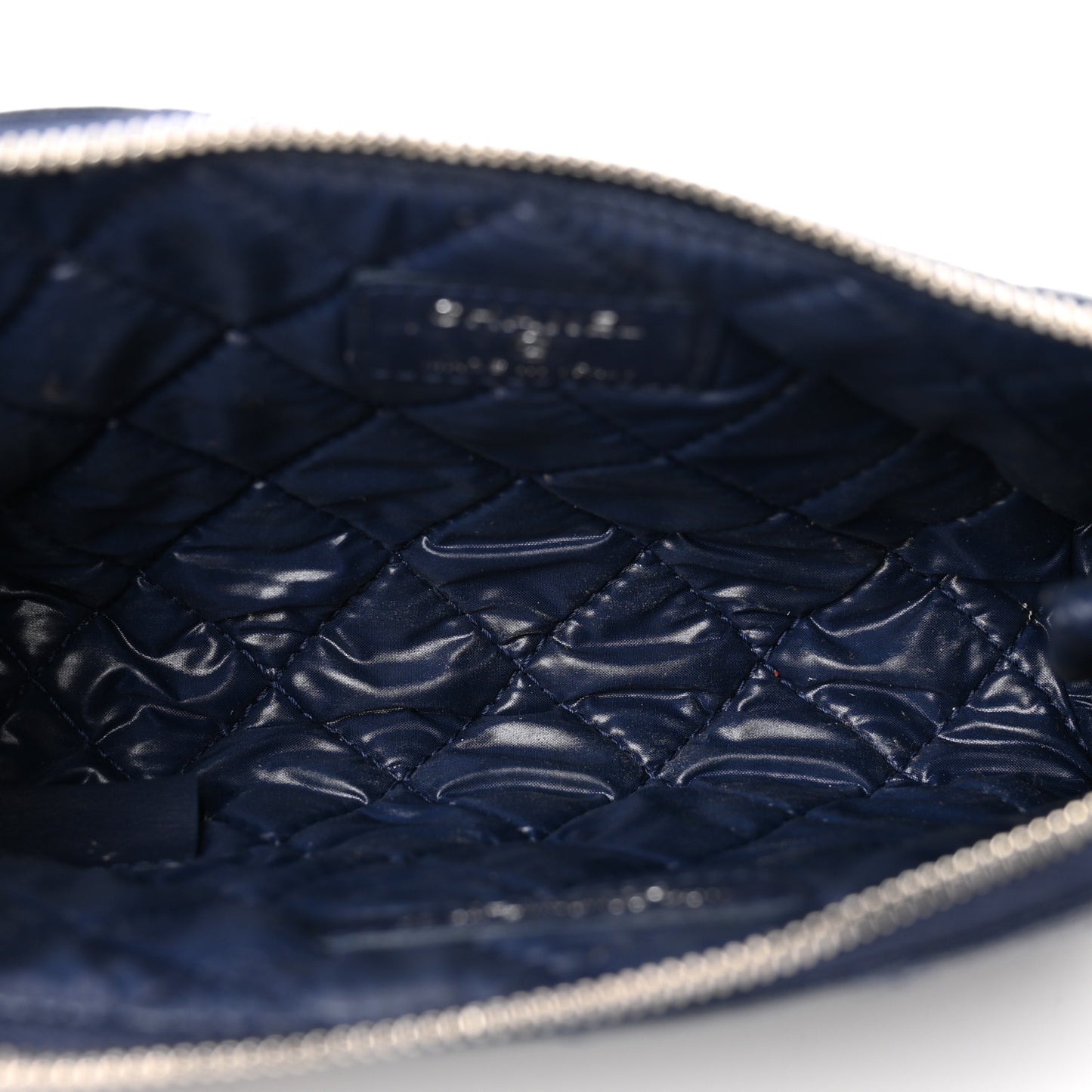 Caviar Quilted Cosmetic Case Navy
