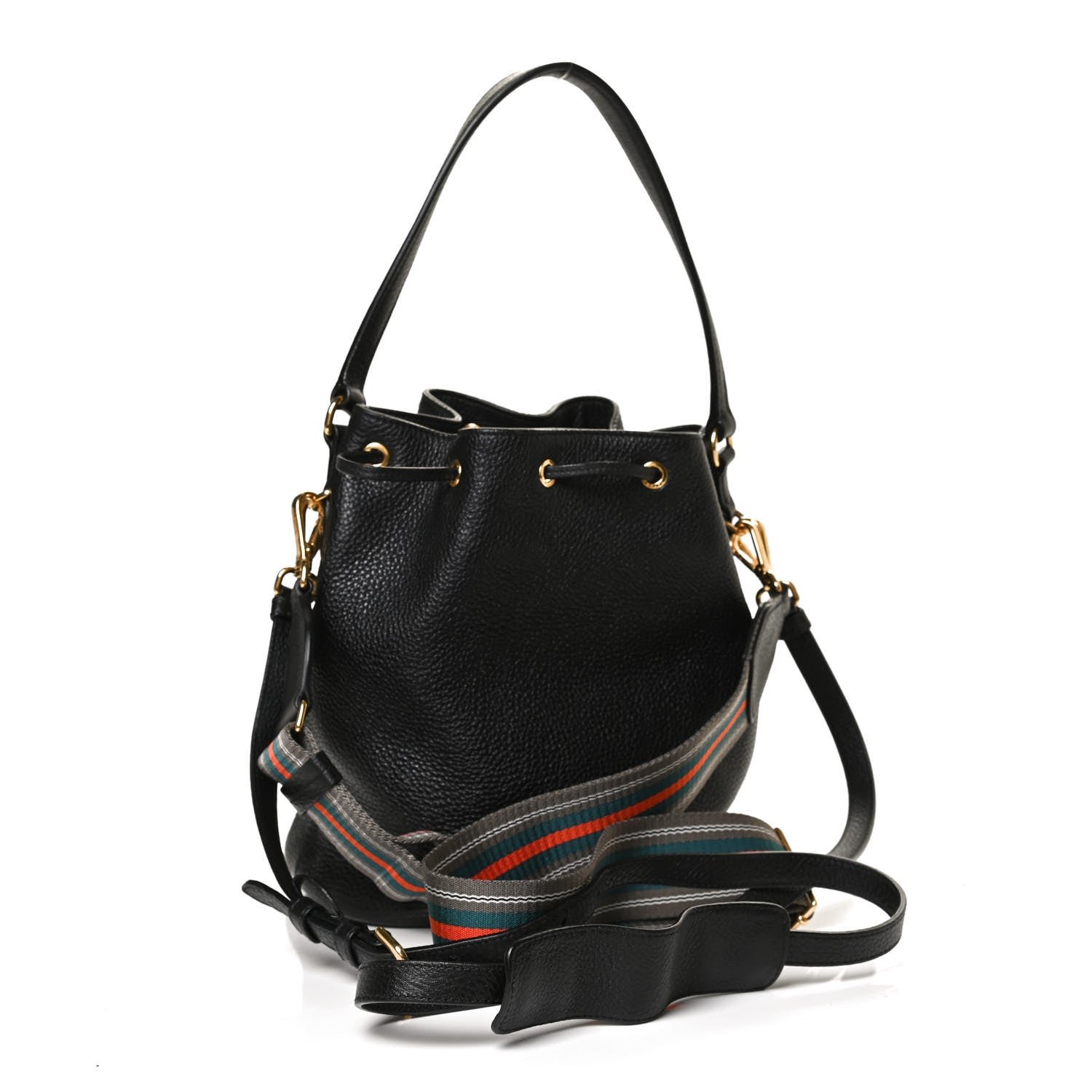 Prada Vitello Daino Bucket Bag Black 3 of 9