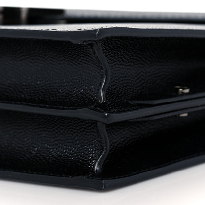 Saint Laurent Grain De Poudre Monogram Cassandra Clasp Bag Black 10 of 10