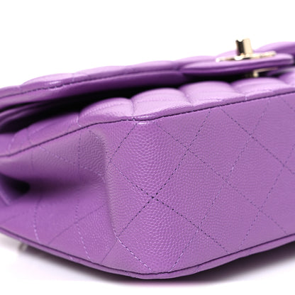 Chanel Caviar Quilted Small Double Flap Purple 9 of 10