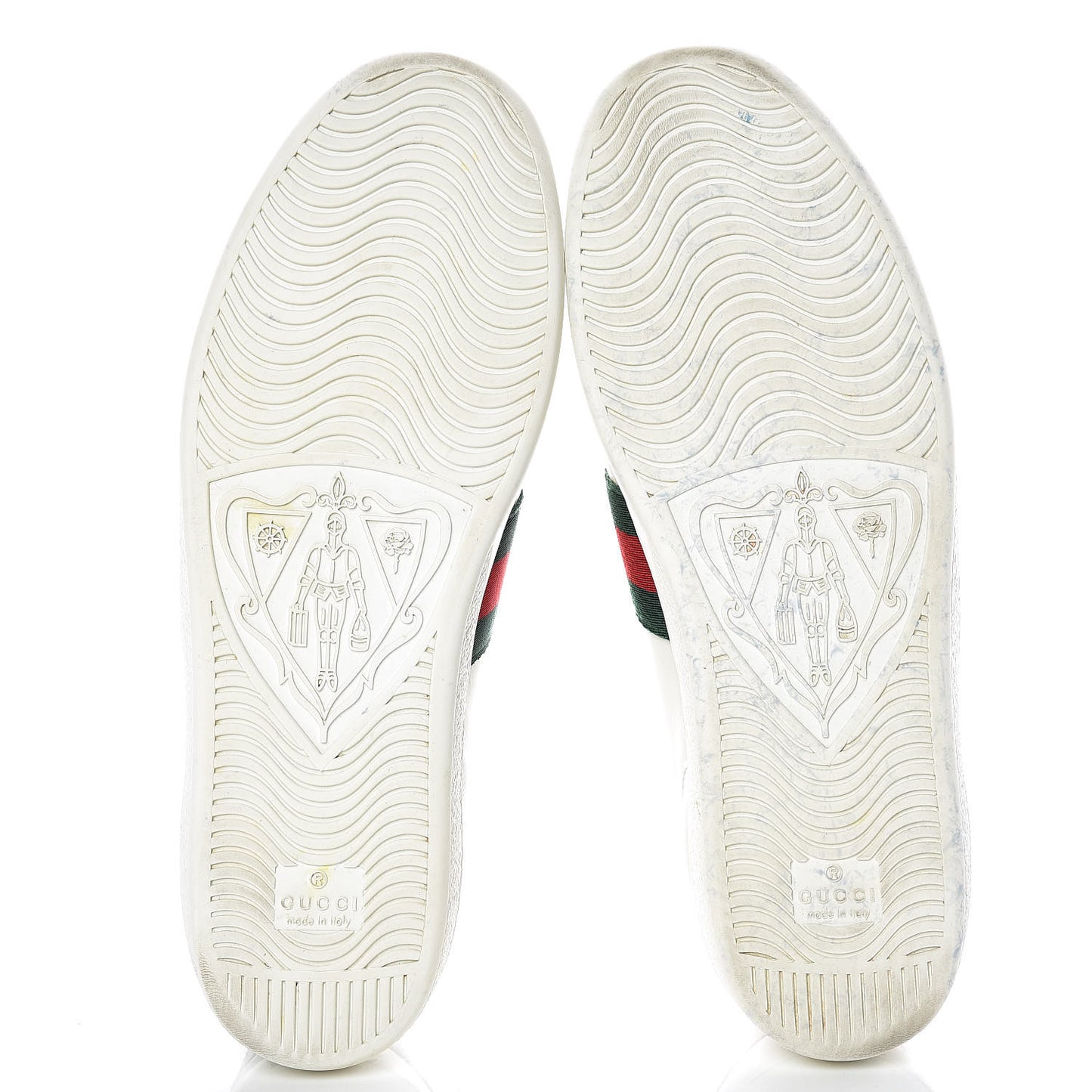 Calfskin Ayers Bee Embroidered Ace Sneakers 38.5 White Green