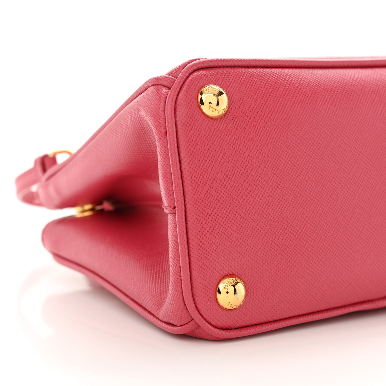 Prada Saffiano Lux Micro Galleria Double Zip Tote Peonia 9 of 11