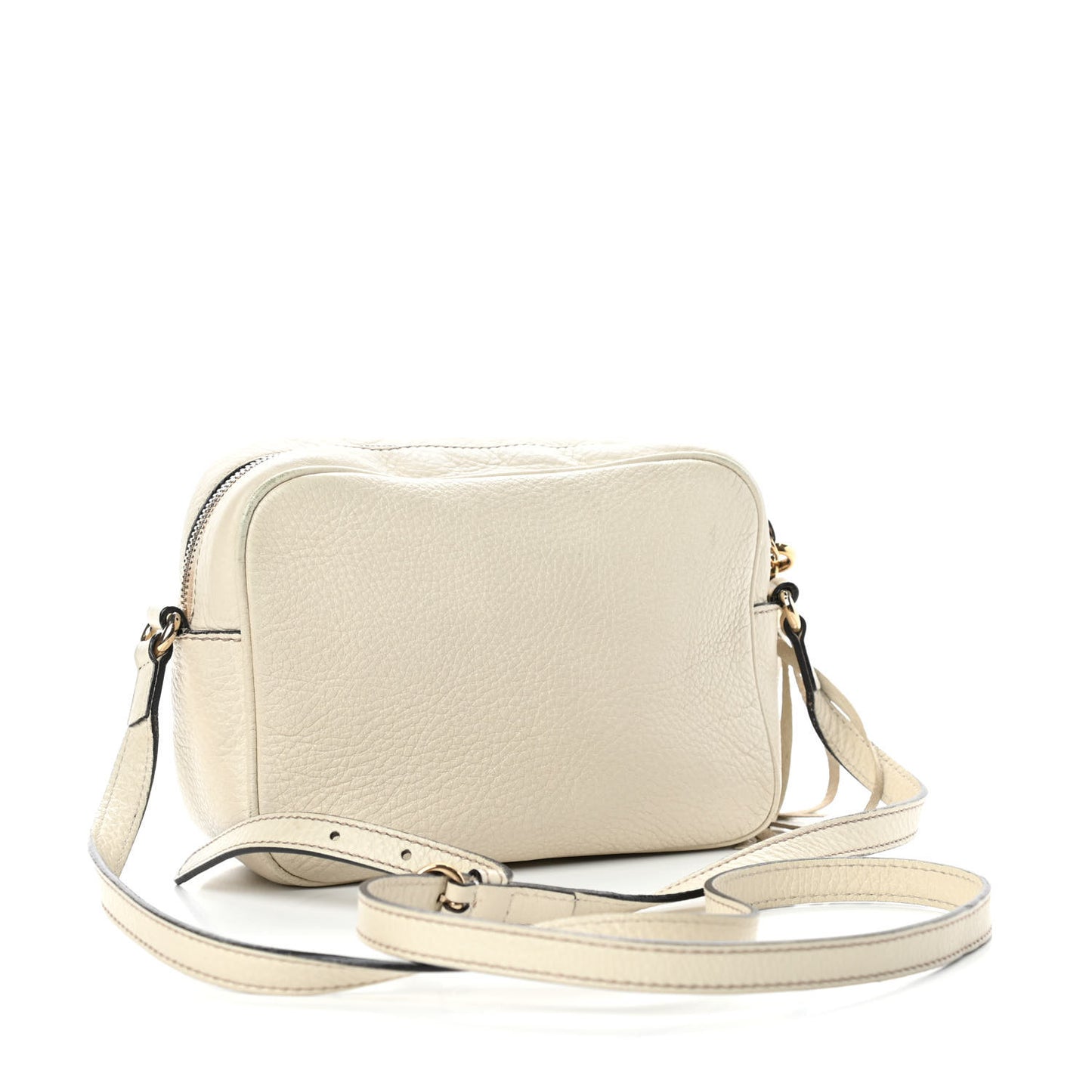 Pebbled Calfskin Small Soho Disco Bag Off White