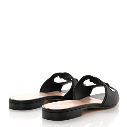 Gucci Cosmos Softy Calfskin Interlocking G Cut Out Slide Sandals 36.5 Black 4 of 8